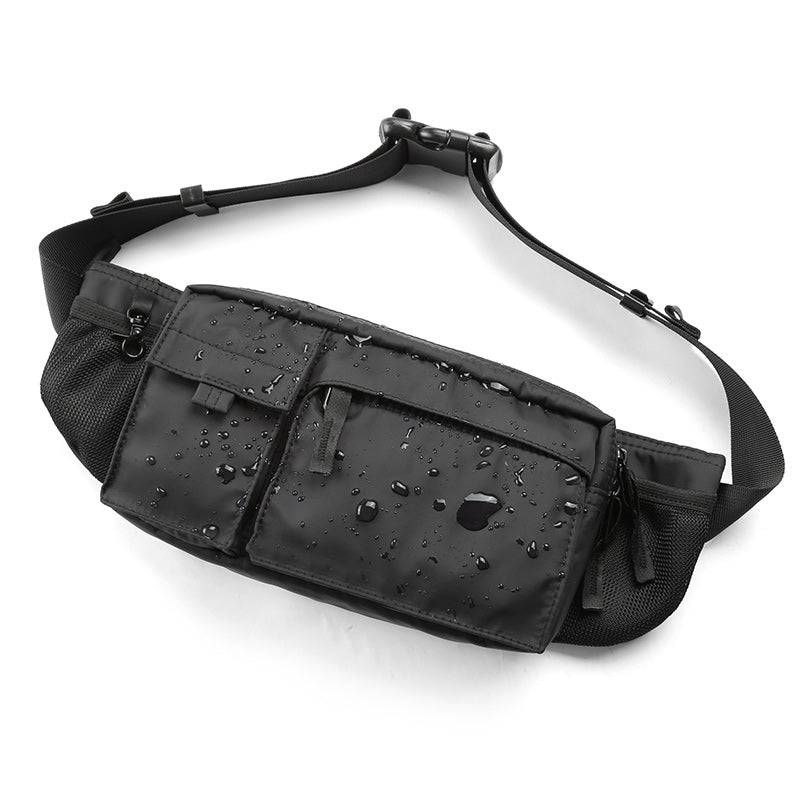 Waterproof Men Crossbody Bag Casual 7.9inch Multi-Layer Shoulder Bags Hip Hop Chest Bag Zipper Phone Tactical Waist Bag