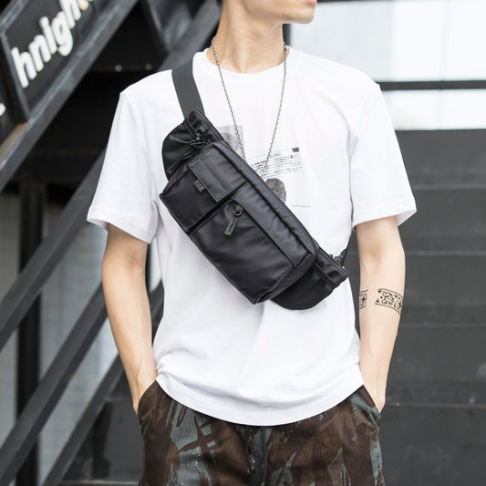 Waterproof Men Crossbody Bag Casual 7.9inch Multi-Layer Shoulder Bags Hip Hop Chest Bag Zipper Phone Tactical Waist Bag